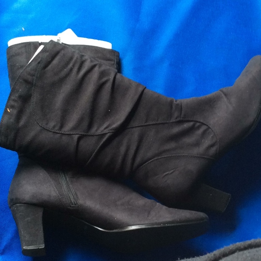 Black suede boots